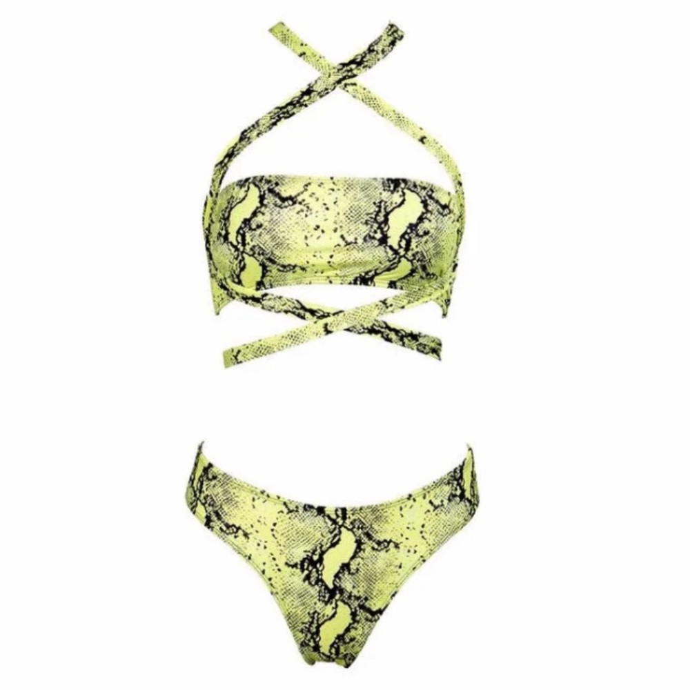 Neon Snake Print Bikini - image 2